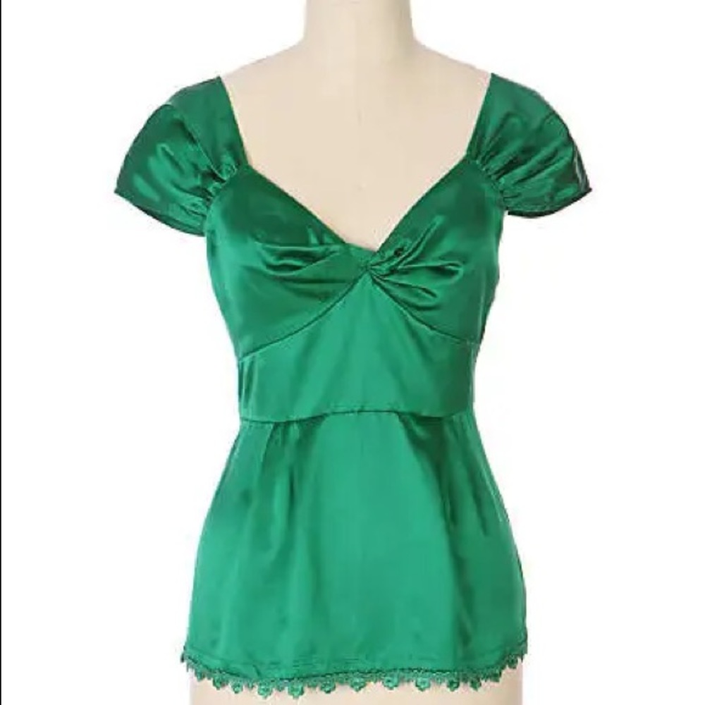 NEW Anthropologie Odille Cocktail Ring V-Neck Blouse Sz 10